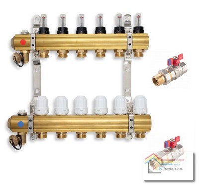 Rozdelovač sada s prietokomerom + vent. 12 okrh.